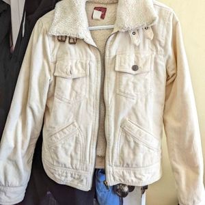 Off-white cropped denim jacket